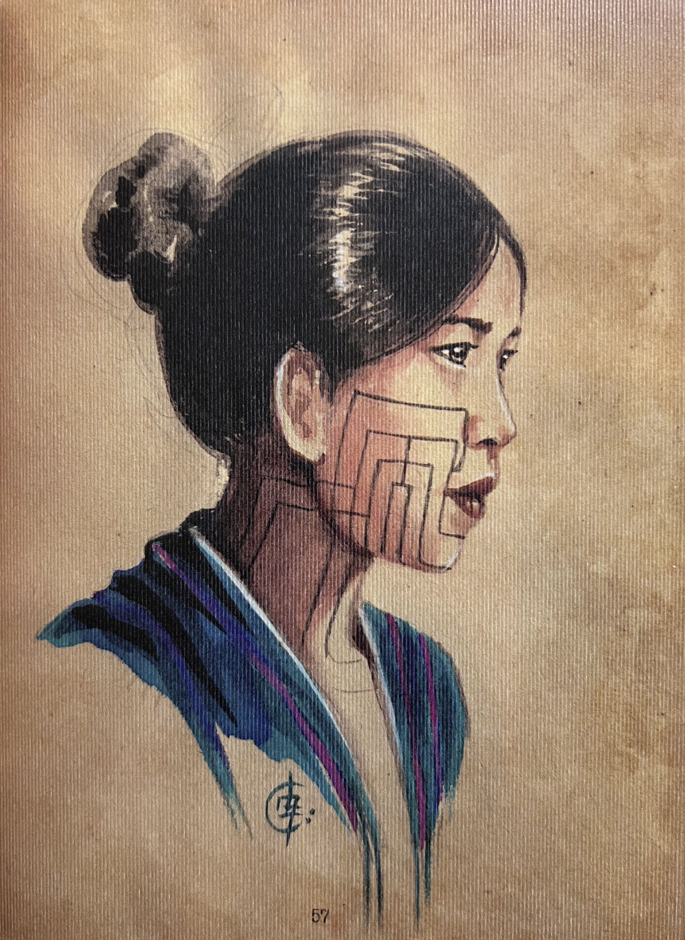 Zoom sur la page 57 du livre « Tatouage - Étude anthropologique, Vol. 1 ».
